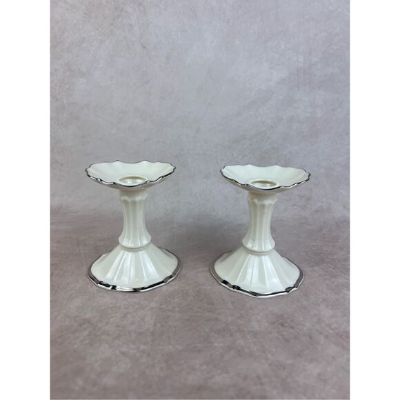 Vintage Lenox Fine China Solitaire Candle Stick Holders - Picture 1 of 6